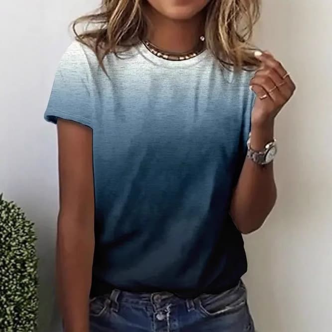 2025 new European and American foreign trade casual, versatile, fashionable, high-quality, comfortable and breathable short-sleeved round neck T-shirt