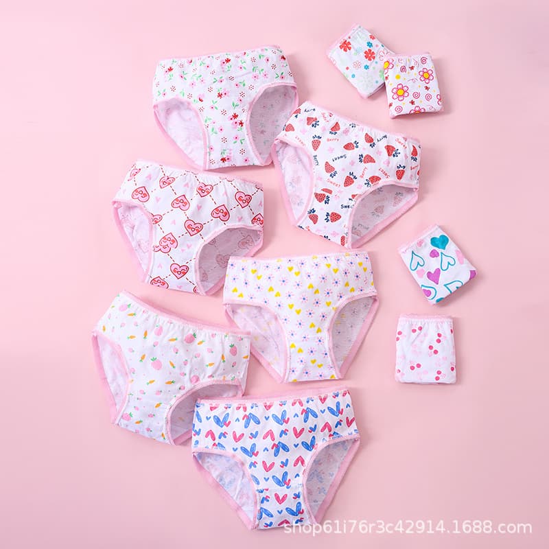 Cross-border 100% Cotton Girls Underwear, Amazon Hot-Selling Custom Briefs