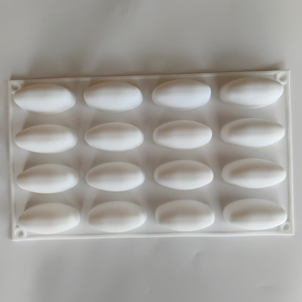 16-Cavity Pointed Oval Mousse Cake Silicone Mold, New Cake Baking Tool