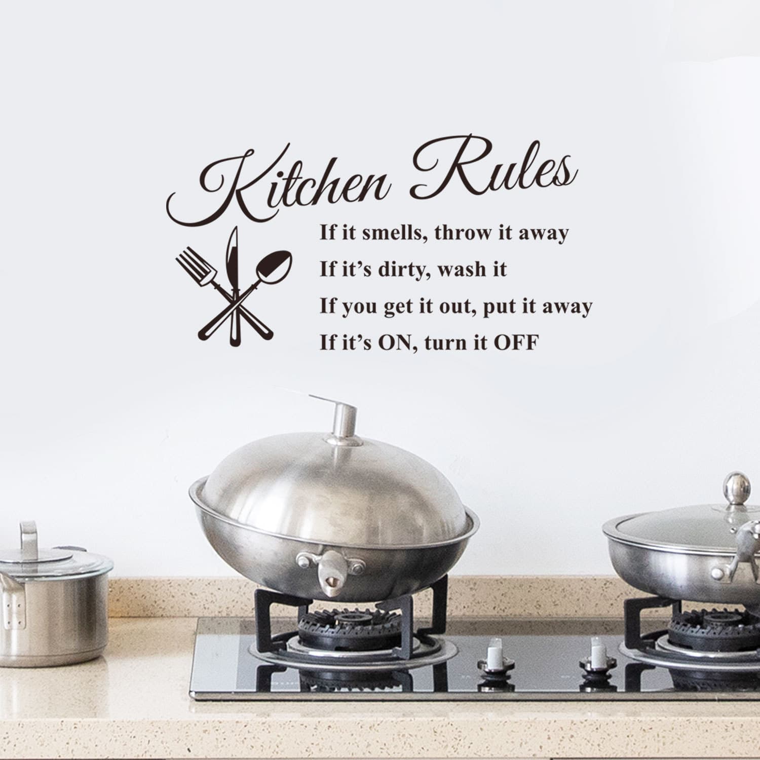 Kitchen Rules Personalized Removable Wall Decal Kitchen Proverbs Wall Sticker PH2358