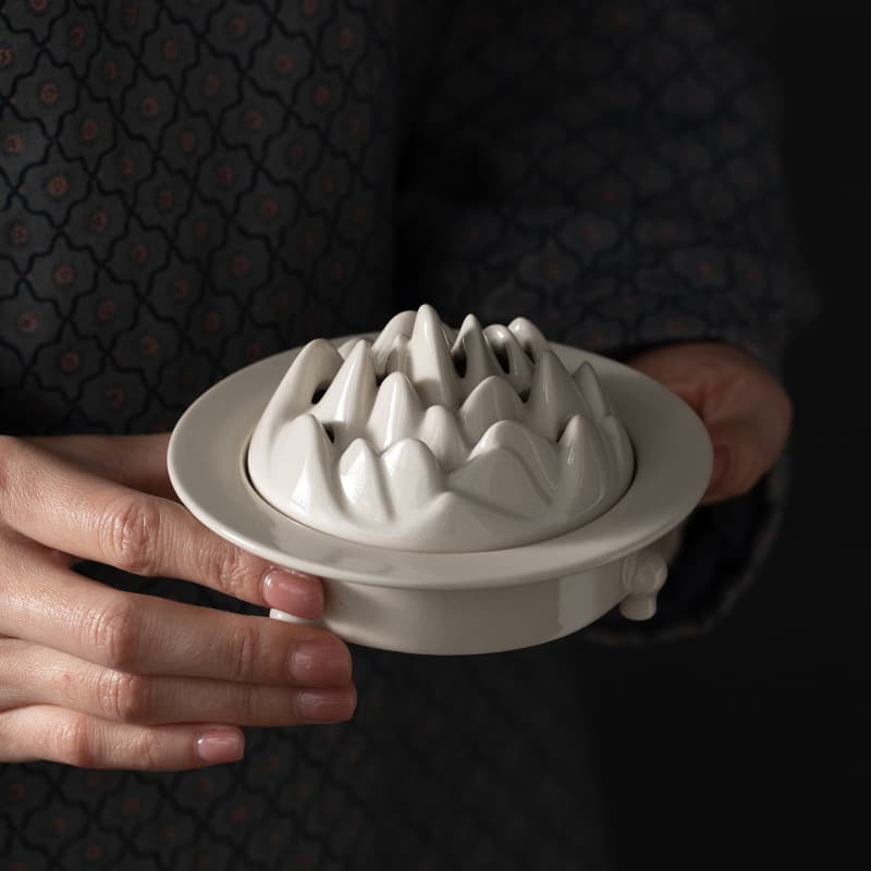 Plant ash ceramic incense burner line incense burner plate incense burner household indoor incense for Buddha incense road ornaments manufacturer wholesale