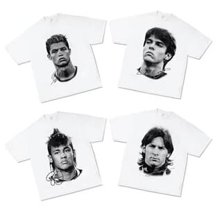 Print Short Sleeve Theme Pure Cotton Football Loose T-Shirt Portrait Loose Fit Other Brand No Tag Round Neck Cartoon