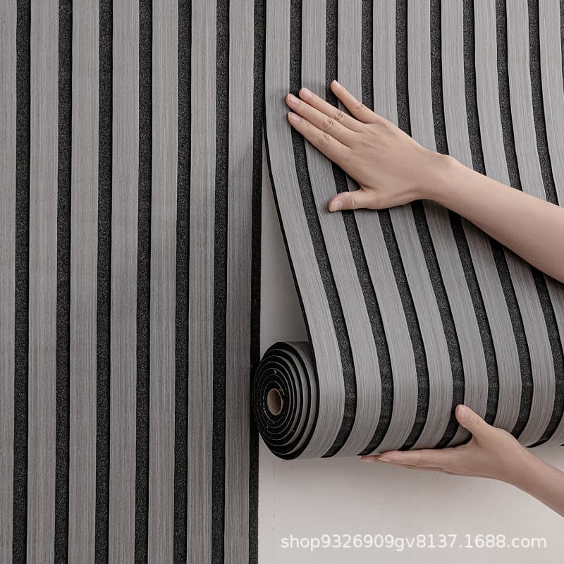3D Embossed KTV Gold Grid Wall Sticker Waterproof Oil-Proof Background Wood Grain Wallpaper TV Background Wallpaper
