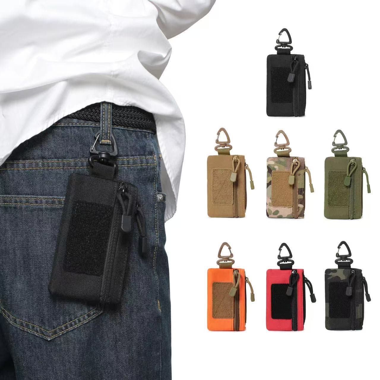 Outdoor Hiking Trekking Daily Casual Waist Hook Coin Key Miscellaneous Portable Storage Zipper Small Bag Multi-purpose Waist Pack