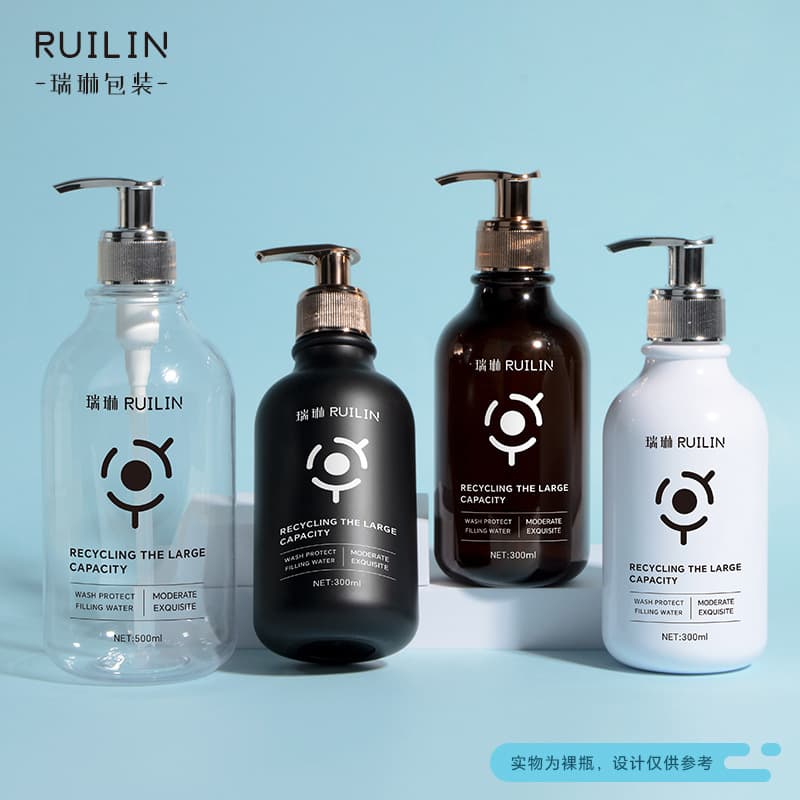 Spot 300ml new electroplated press pump shower gel shampoo bottle 500ml frosted press hand sanitizer empty bottle
