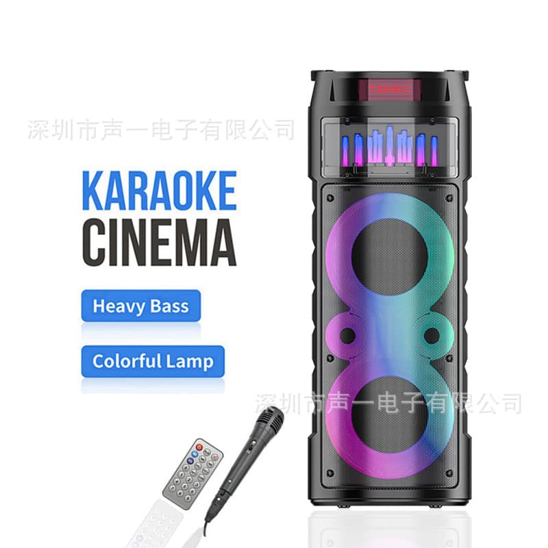 JQS6221 Cross-border Private Mold Fountain RGB Color Light Bluetooth Speaker Portable Party Karaoke ECHO Audio