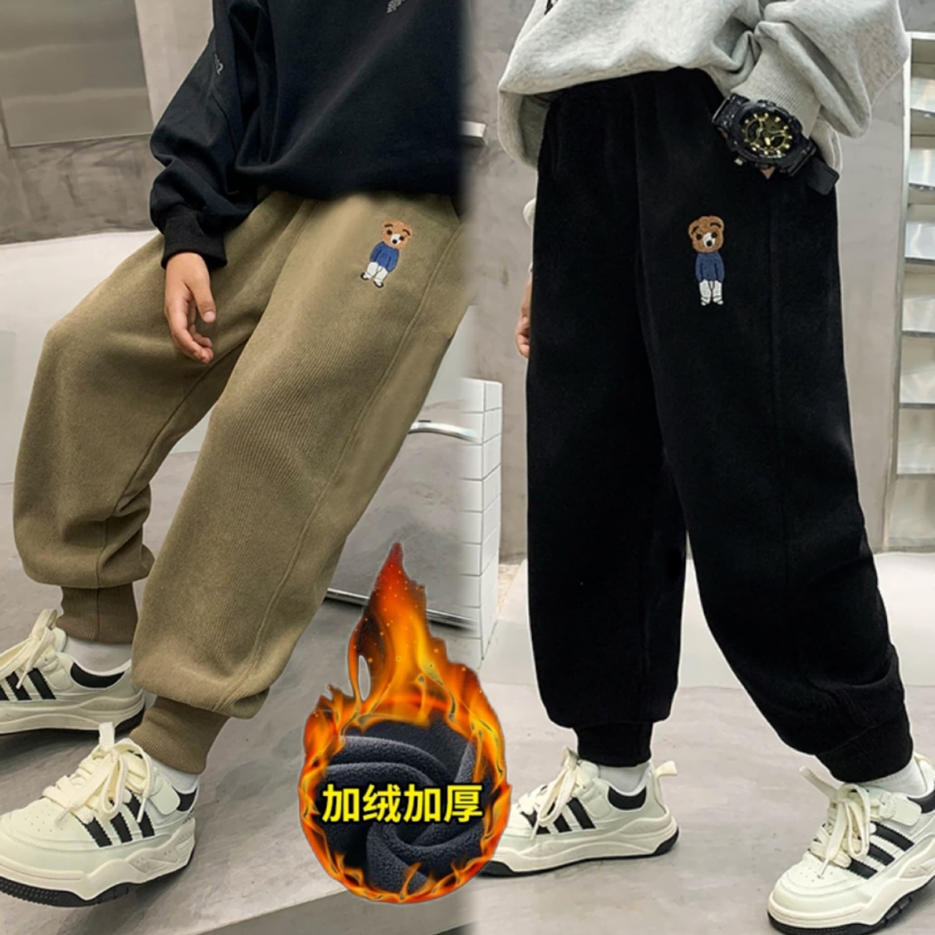 [Fleece-lined/Unlined] Versatile Children's Pants 2025 Boys Girls Sports Pants Small Medium Large Children's Casual Pants