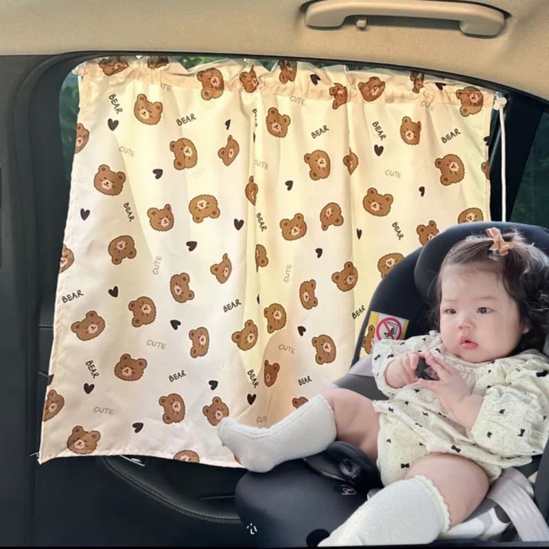 Car sunshade rear window suction cup type rear baby baby shade cartoon sun protection heat insulation privacy car mirror