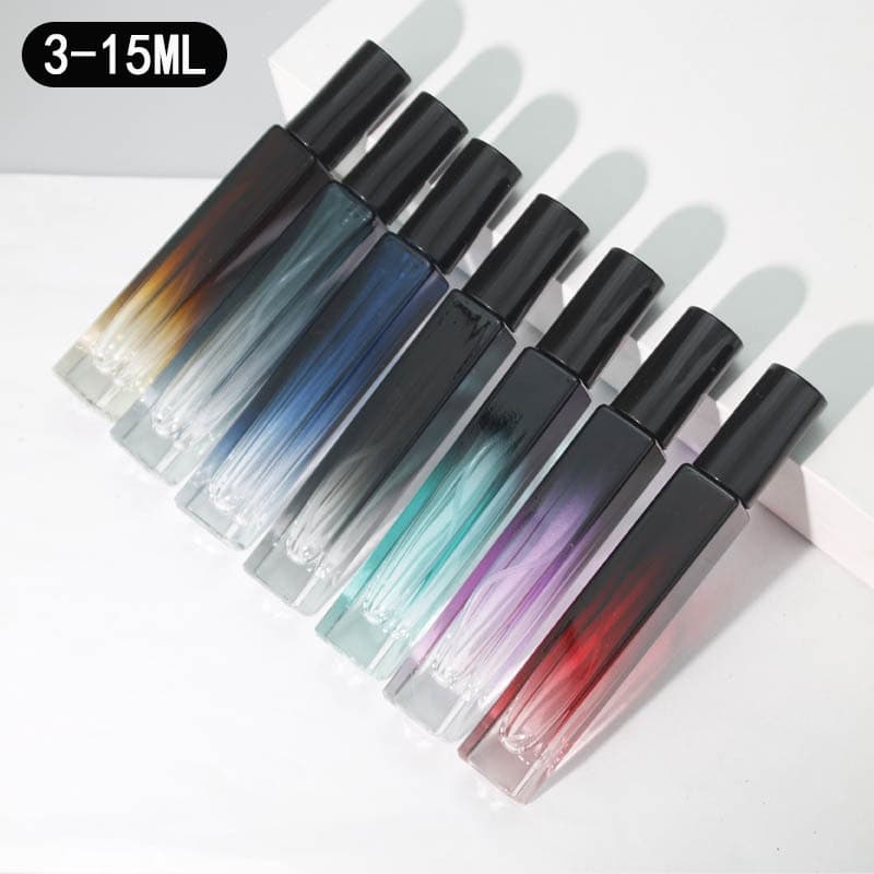 Perfume Glass Bottle 3-15ml Premium Square Perfume Spray Bottle Gradient Travel Sample Refillable Bottle