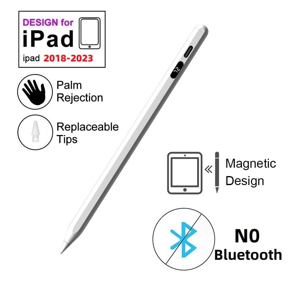 Compatible with iPad 2018-2025 Palm Rejection Magnetic Stylus iPad Pencil iPad Digital Display Capacitive Stylus