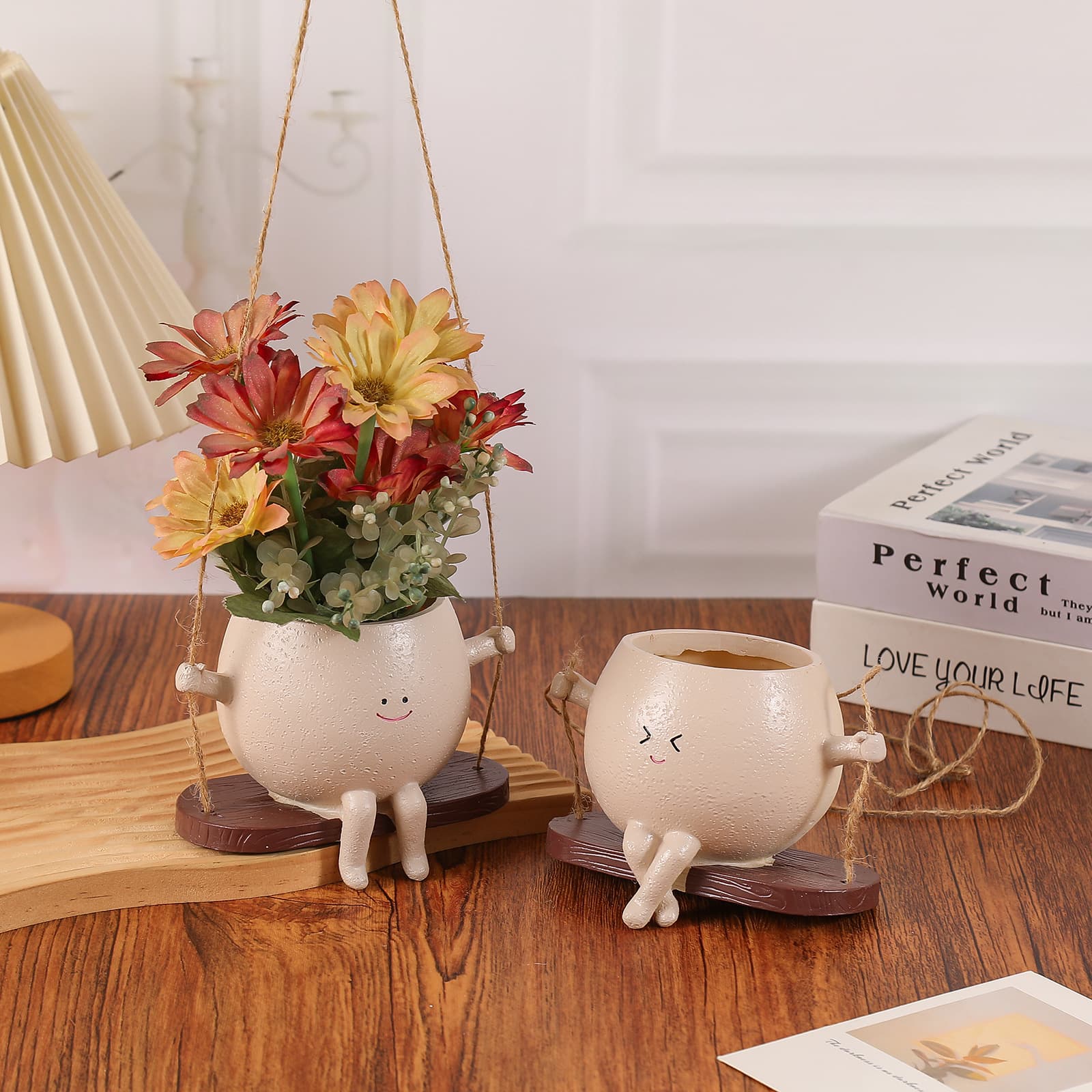 Swing Flower Pot Cross-Border New Product Craft Creative Home Desktop Decoration Succulent Green Plant Pot Ornament Wholesale
