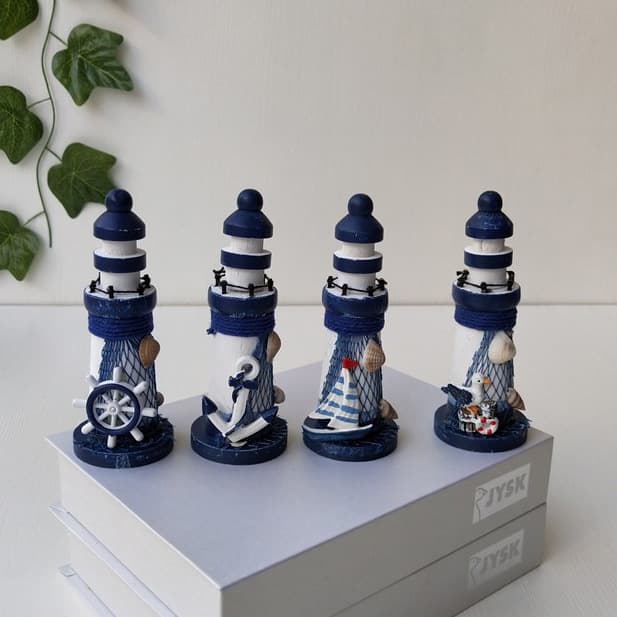 Marine Style Wooden Small Lighthouse Desktop Decoration Ornaments Creative Gift Photography Props
