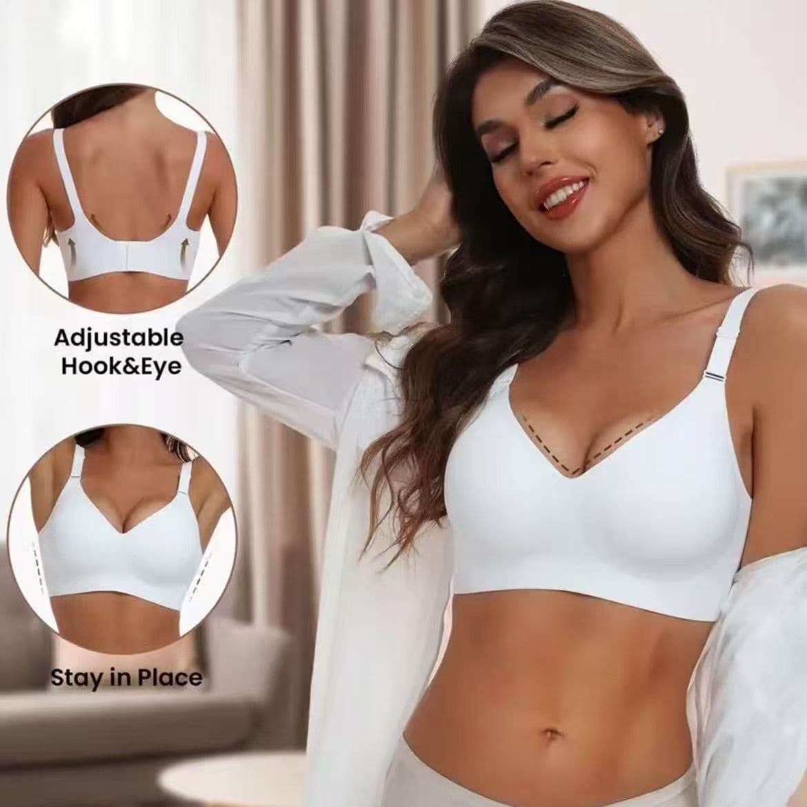 Cross-border European and American seamless soft support wire-free fixed cup comfortable bra underwear women's push-up and lift