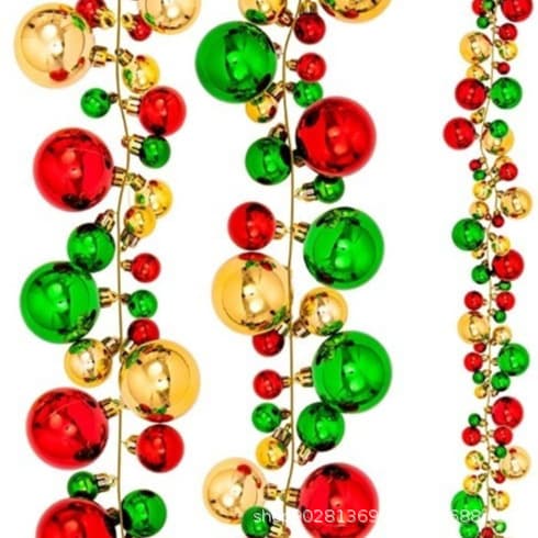 Electroplated Ball Vine Christmas Ball Vine String Long Strip Light Decoration Vine Ball String Accessories