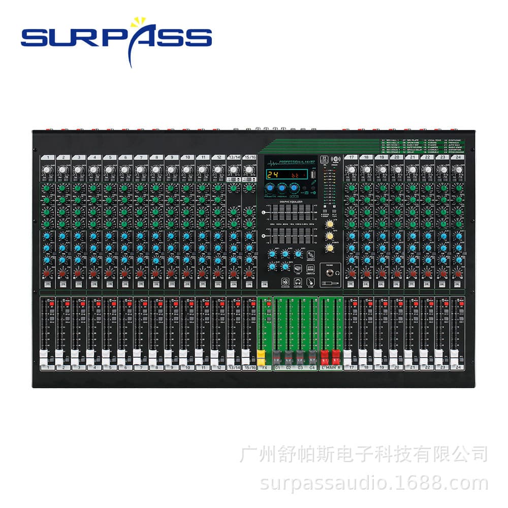 MC2401 Stage Performance 20-Channel Professional Mixing Console with DSP Digital Reverb, Bluetooth, and EQ for Weddings