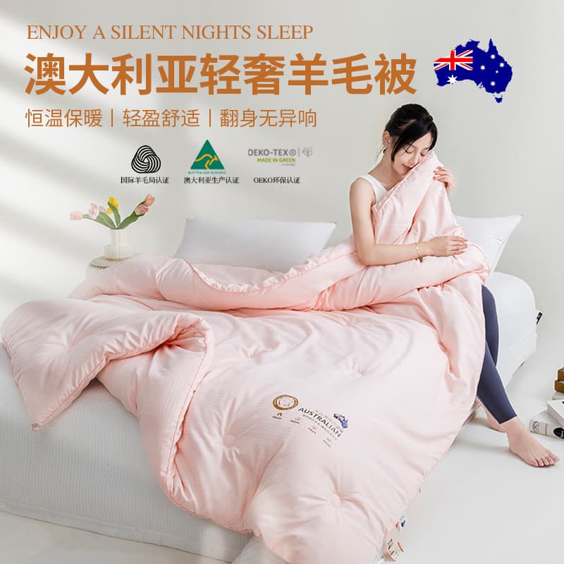 Factory Custom Imported Australian Wool Quilt Cashmere Quilt Spring/Autumn Bedding Extra Thick Warm Winter Quilt All-Season Gift Quilt
