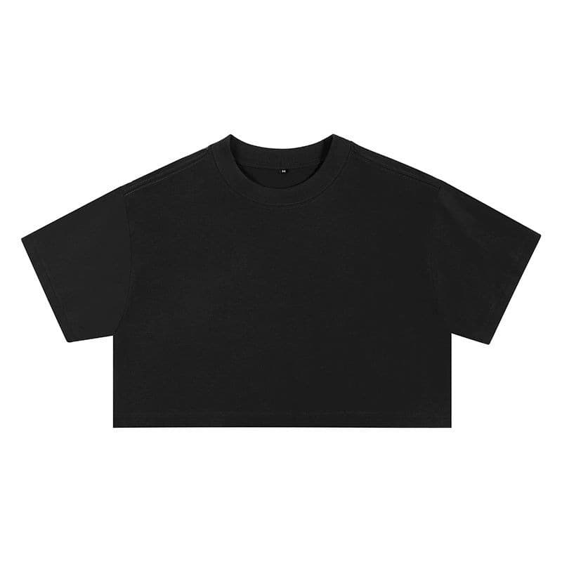 Cross-border EU size ins women's short cropped pure cotton spicy girl loose top women's short sleeve T-shirt printed logo