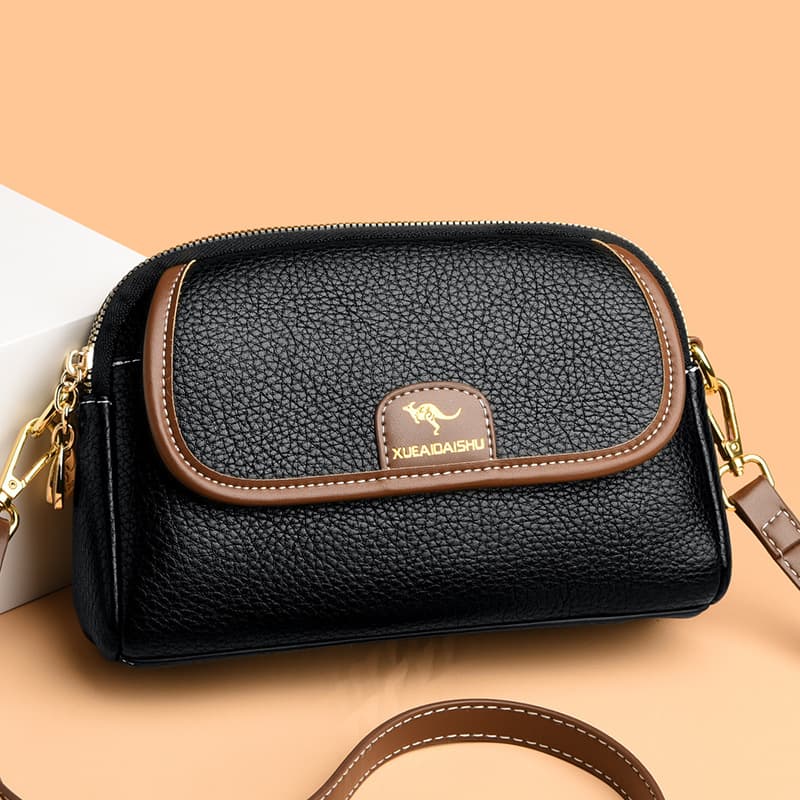 Soft Leather Texture Handbag for Women 2025 New Elegant Middle-Aged and Elderly Mom Bag Large Capacity Shoulder Crossbody Bag Women's Bag Trendy