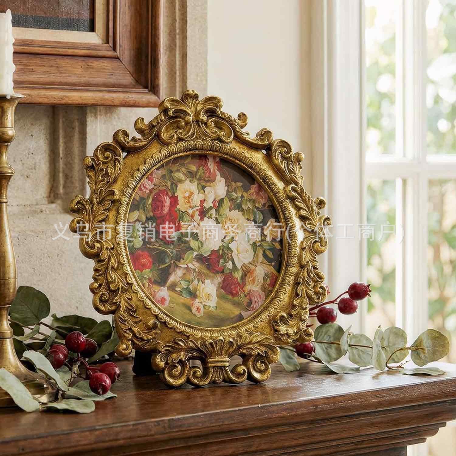 Setting table picture frame photo frame resin retro photo frame oil painting empty frame painting combination wall decoration modern simple