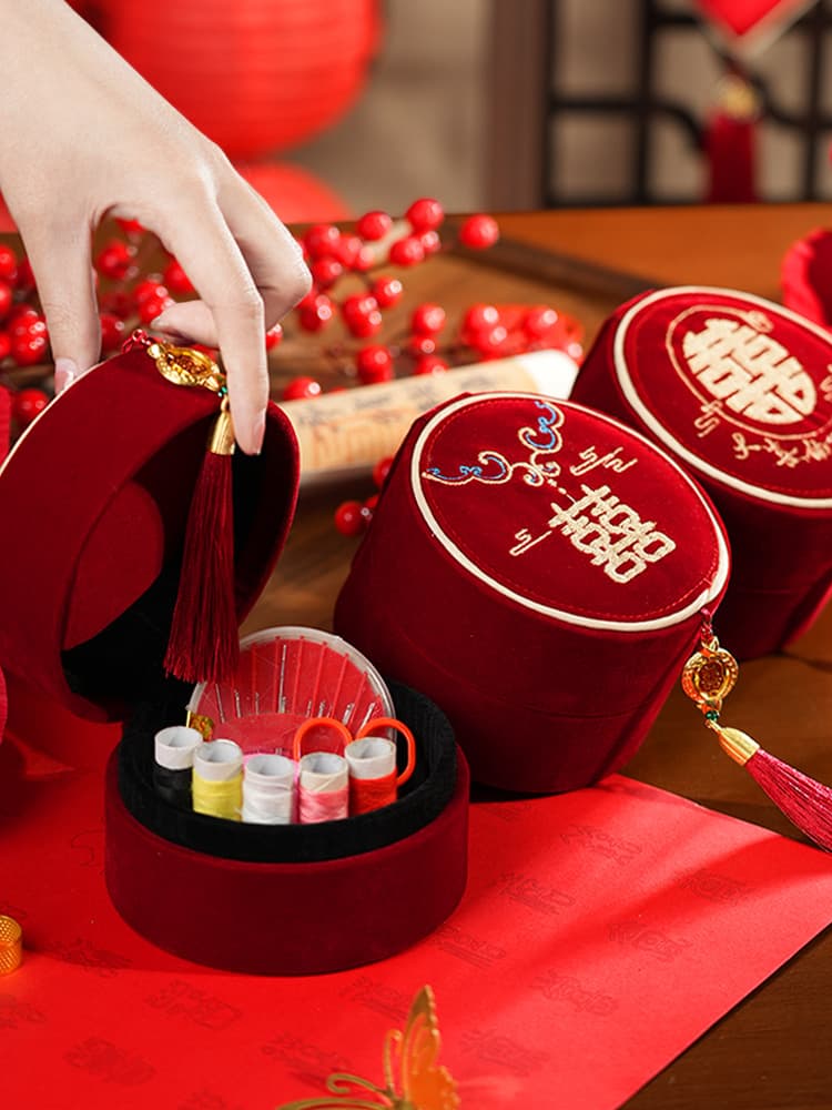 Sewing Kit for Wedding Dowry, Luxury Sewing Set, Light Luxury Sewing Box, Portable Bridal Dowry Items, Complete Set for Bride