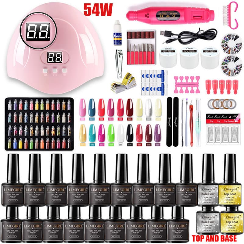 Nail Art Tool Kit Professional Quick-Dry Nail Art Tools Full Set Gel Polish Nail Clippers Solid Glue