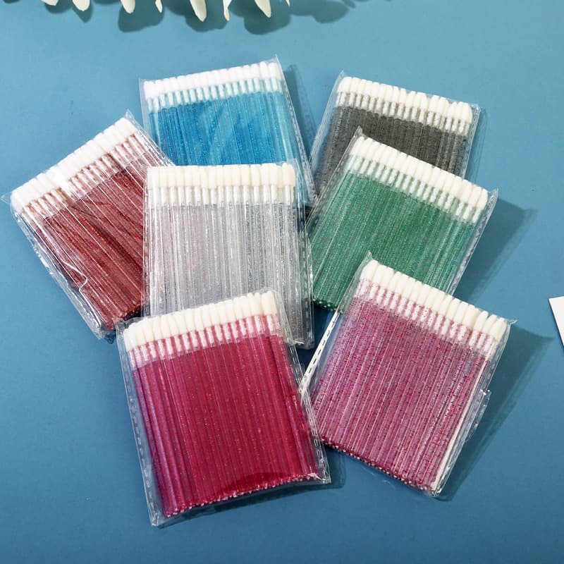 Crystal lip brush, disposable mini portable lip brush stick, beauty makeup brush, lipstick brush, lip gloss brush, mousse brush