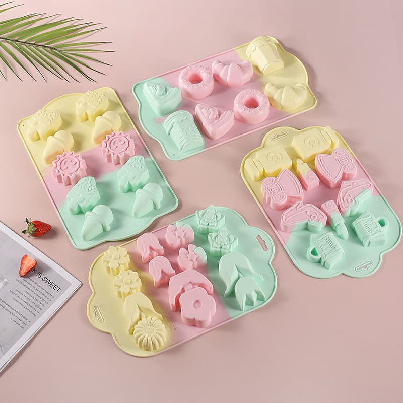 Amazon hot selling silicone mold donut cake mold biscuit chocolate cartoon diy baking mold