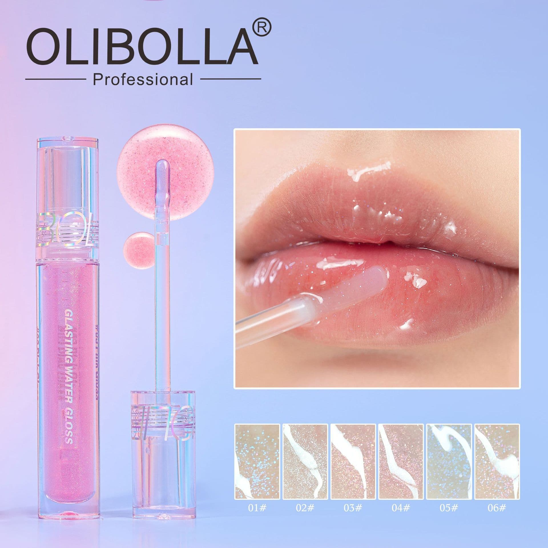 6-Color Water-Gloss Shimmer Lip Gloss Moisturizing Long-Lasting Non-Stick Cup Lip Plumper Lip Gloss In Stock Cross-Border Supply