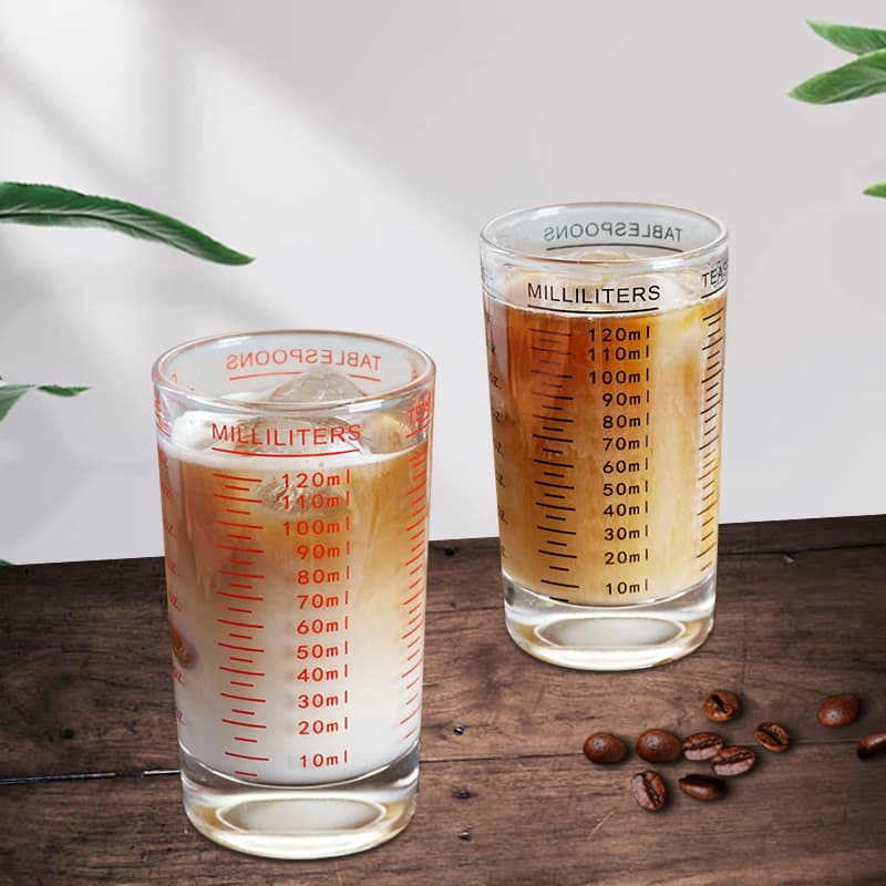 Household glass measuring cup with scale glass ounce cup Italian coffee roasting measuring cup thickened ounce cup