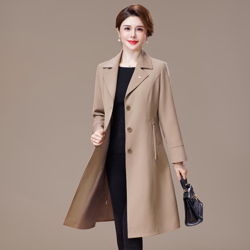 2025 Autumn Collared Jacket, Loose Fit, Plus Size, Long Style, Trendy, Extra Large, Spring/Autumn Thin Trench Coat, New Plus Size