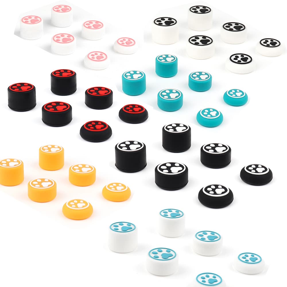 PS5/PS4/SWITCH 2 Game Controller Joystick Grips XBX ONES Silicone Caps XSX Cat Paw Raised 6-Pack