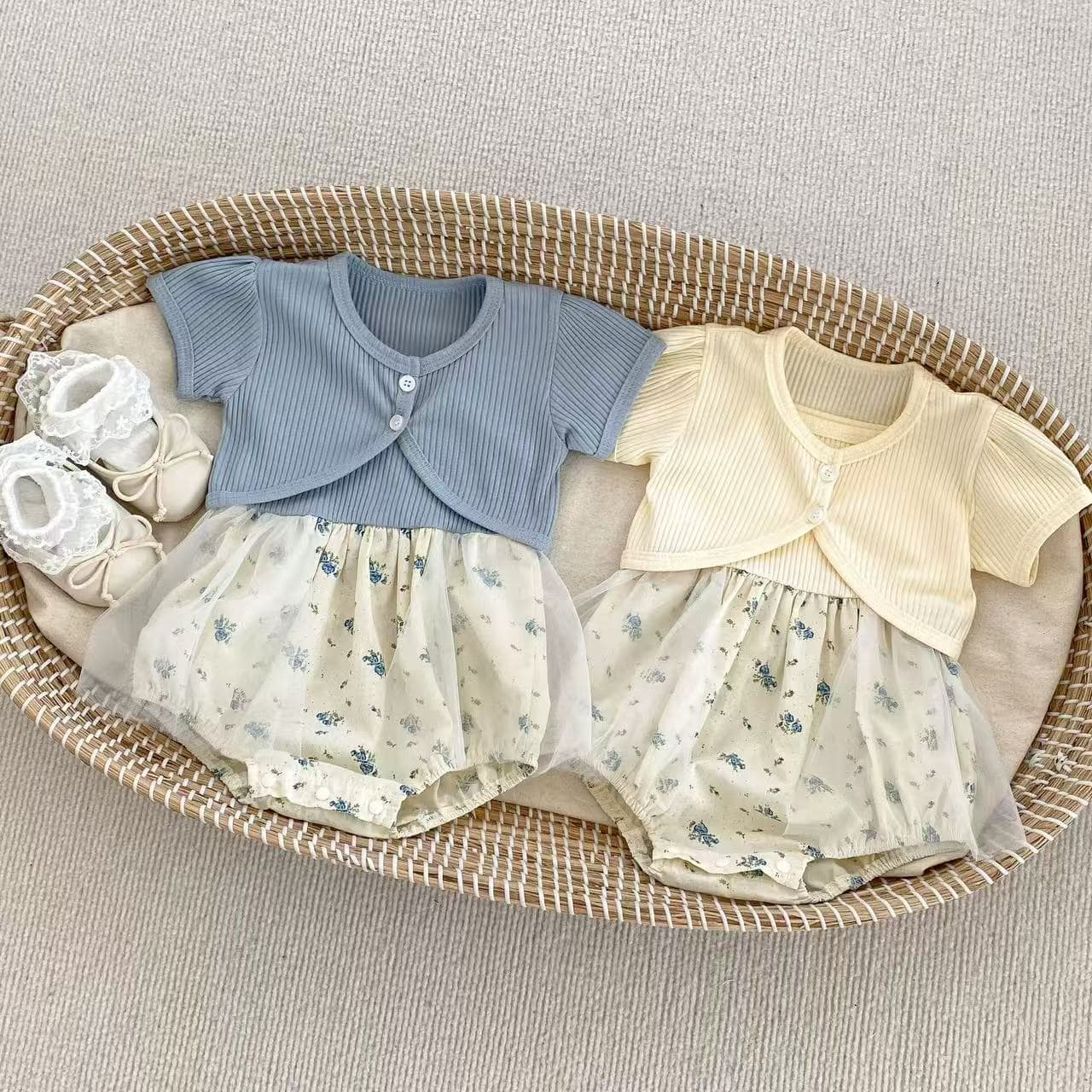 Summer suit for baby, fashionable and cute little princess, super fairy mesh suspender bag butt skirt, baby girl jumpsuit summer style