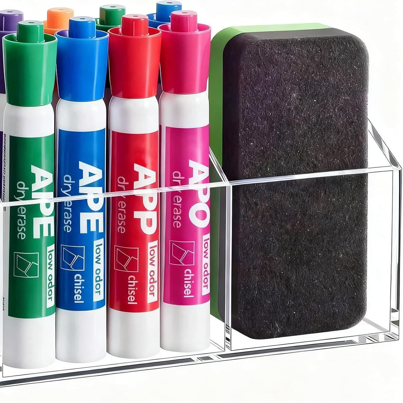 Acrylic Magnetic Pen Holder Fridge Anti-Slip Organizer Home Acrylic Marker Storage Box Office Storage Rack