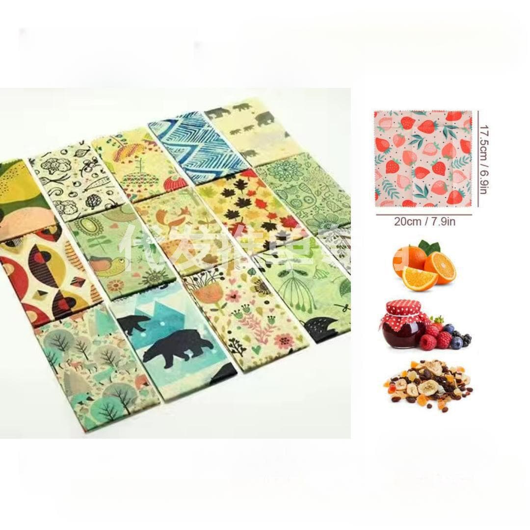 Beeswax Wrap Waterproof Cute Picnic Home Waterproof Fresh-Keeping Reusable Sandwich Wrap