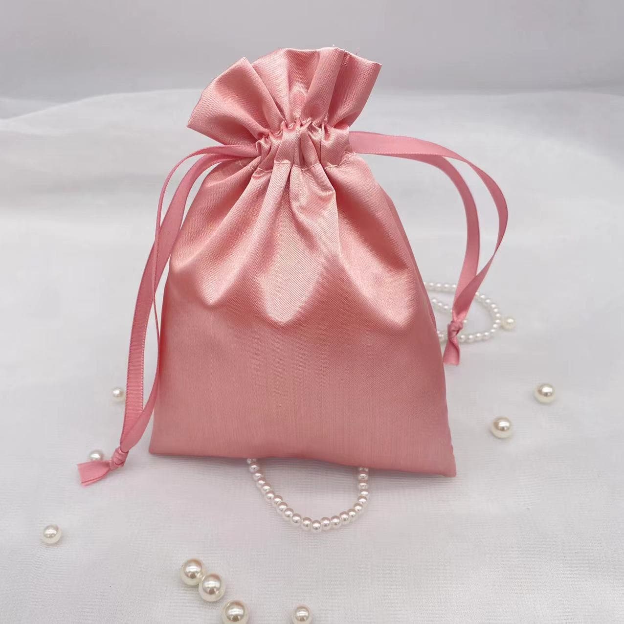Wholesale Satin Underwear Bag, Silk Drawstring Wig Bag, Fashion Accessories, Satin Drawstring Storage Packaging Bag