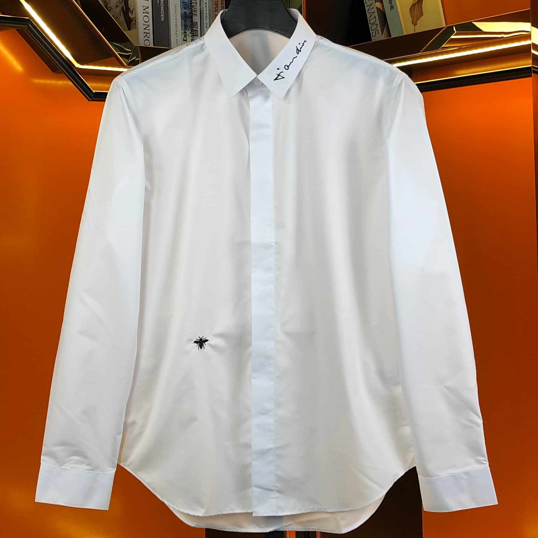 Fashion Business Style Embroidered Wrinkle-Free Casual Simple Men's Shirt