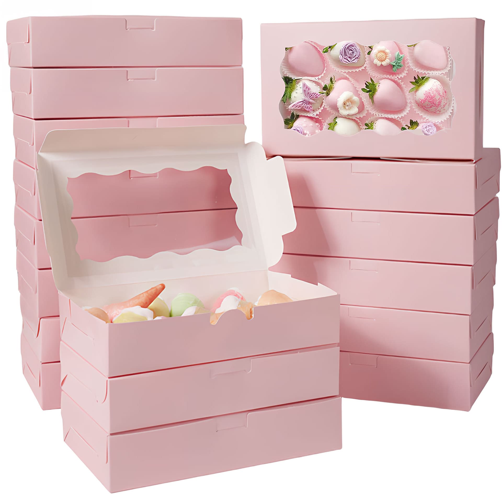 Sweet Donut Chocolate Packaging Box with Window Party Small Box Foldable Paper Box Printed And Embossed Candy Storage Box