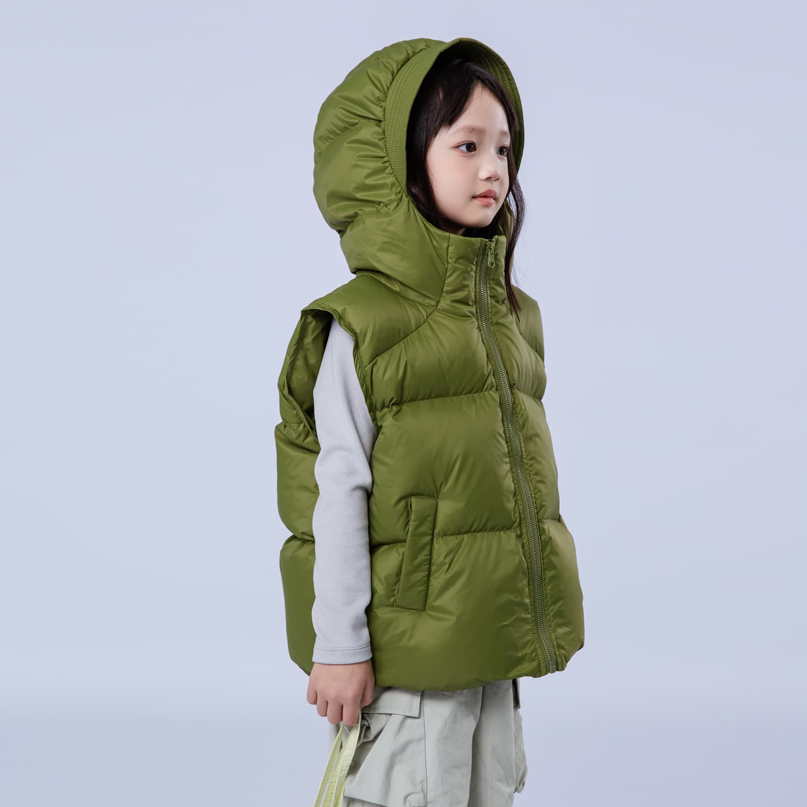 Children's Down Vest 2024 New Hooded Thickened Sleeveless Outer Garment for Boys and Girls, Trendy Style