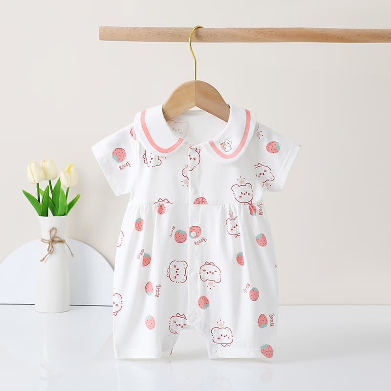 Baby Romper Summer Short Sleeve Girls Clothes Seamless Bodysuit Newborn Outfit Thin Princess Going Out Wear