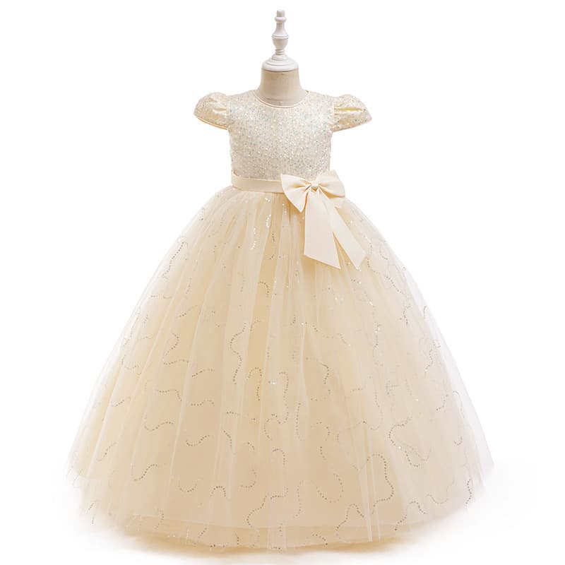 Cross-border Children's Princess Dress Birthday Piano Performance Costume Flower Girl Tulle Skirt Summer Girls' Dress