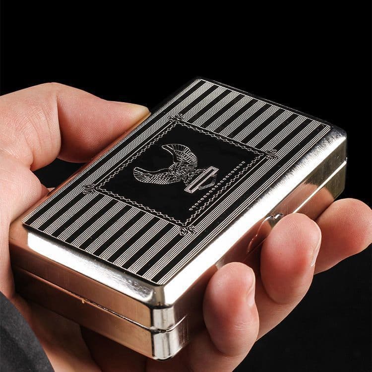 Tinplate Metal Tobacco Box Portable Special Cigarette Case Pipe Tobacco Box with Paper Clip Humidor Crush-resistant Case