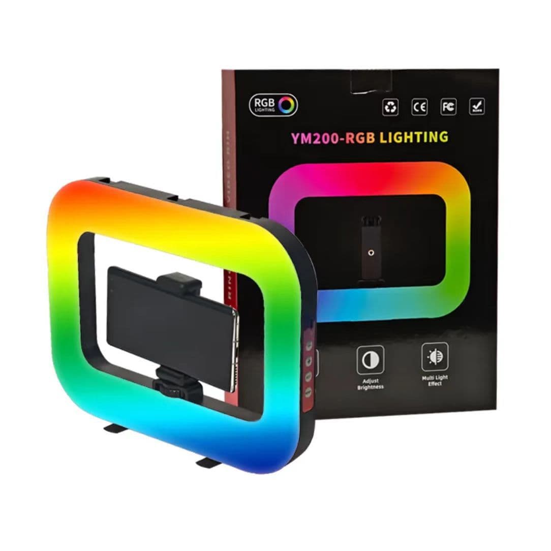 New Square Light RGB Rechargeable Beauty Live Broadcast Dedicated Handheld Rabbit Cage Mobile Phone Desktop Portable Photography Fill Light