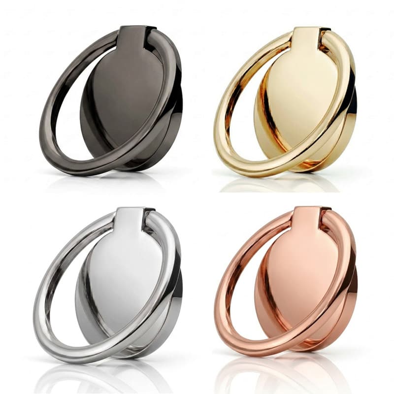 Round Metal Finger Ring Holder 360° Rotating Support Ring Phone Holder Foldable Back Sticker Custom Logo Factory Direct Supply