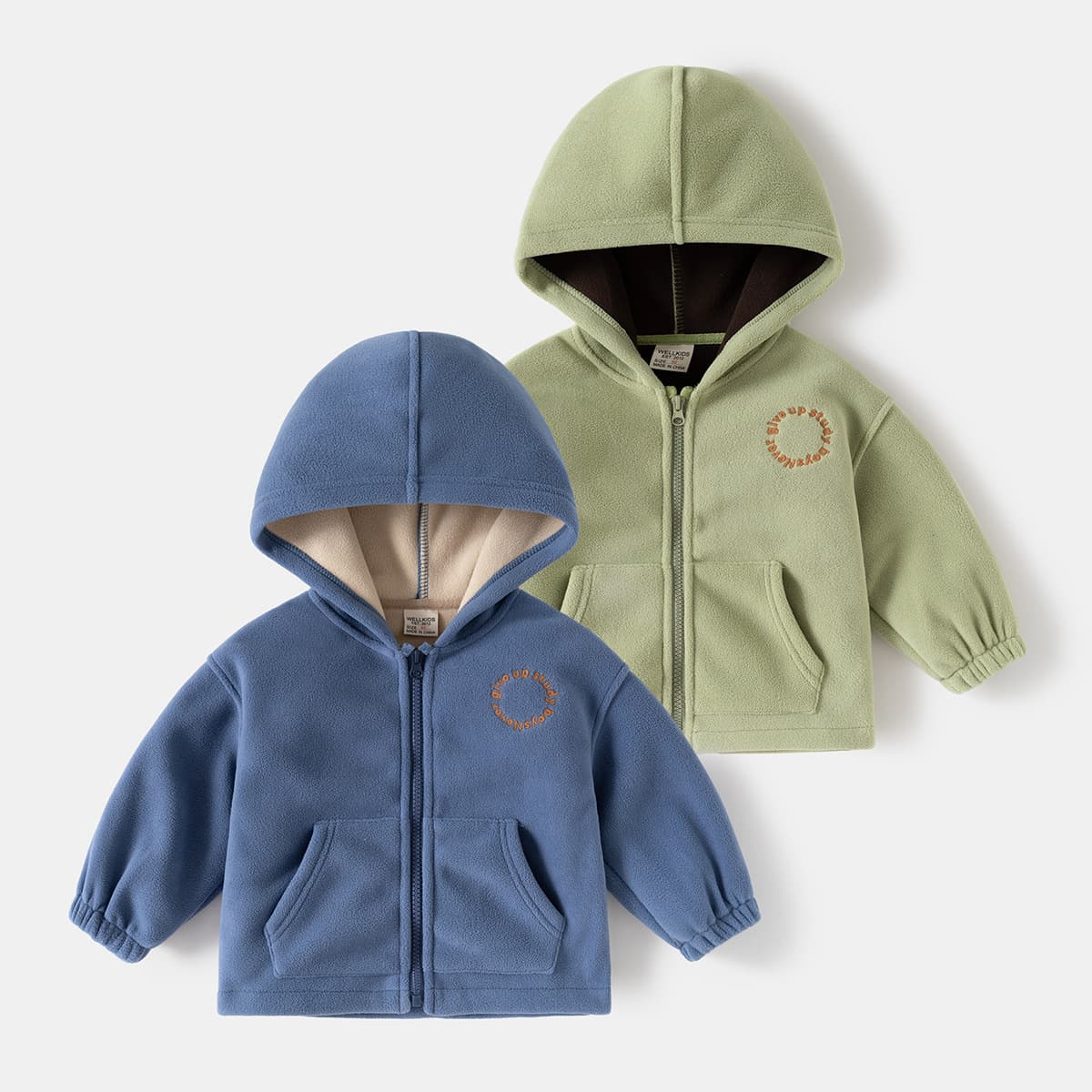 Children's Fleece Jacket 2025 Fall Winter New Style Boys Girls Hooded Top Bao'er Clothing Wholesale