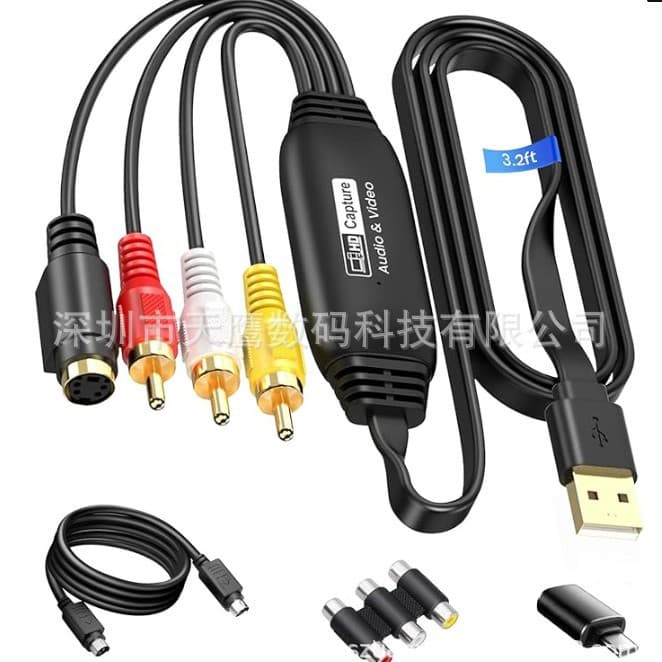 USB Video Capture Card Driver-Free AV Signal Grabber Data Collector Supports 1080P Windows and Mac Systems