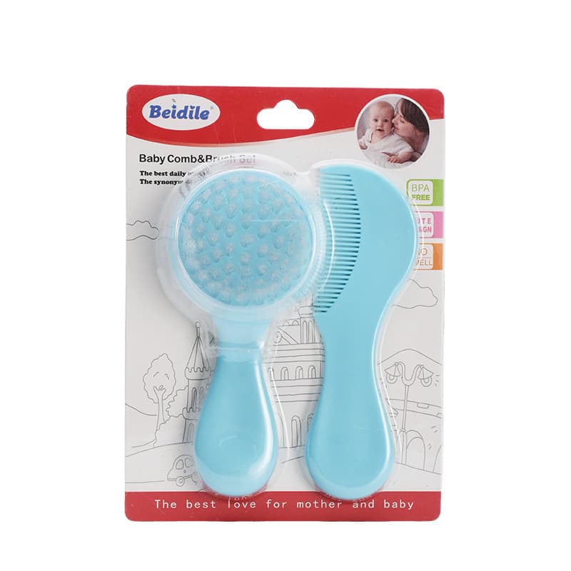 Baby Safety Comb and Brush Set for Infant Head Care, Soft Bristle Brush for Newborn Bath and Shampoo