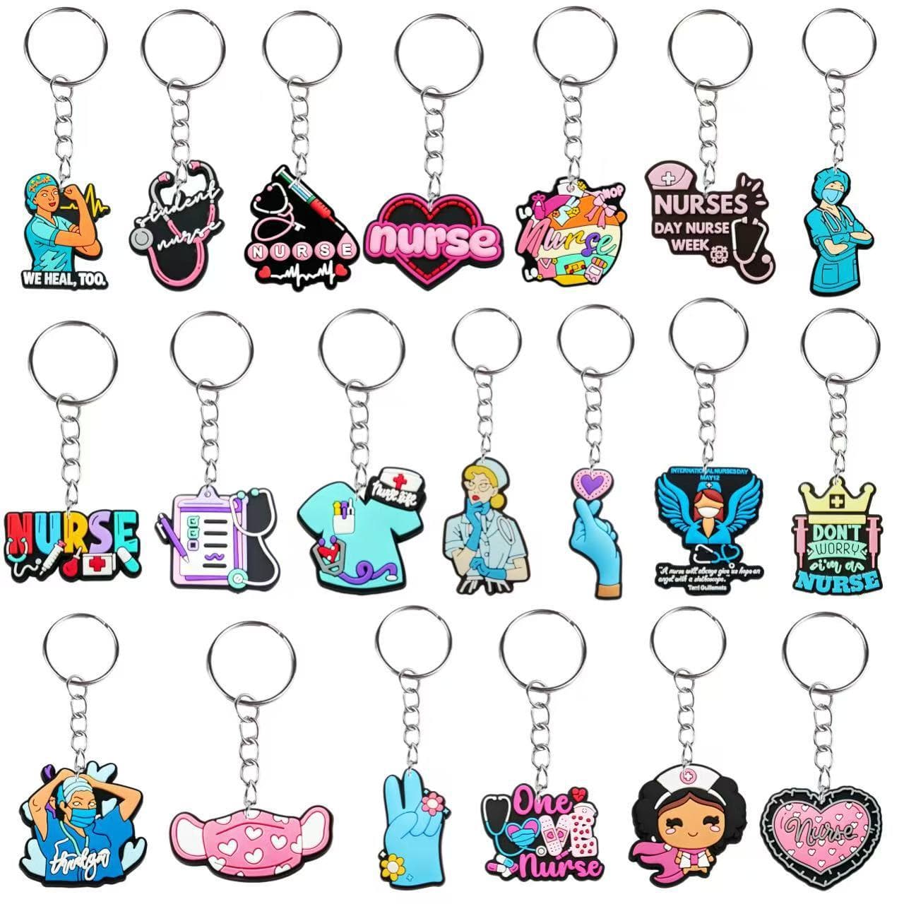 New Style Medical PVC Soft Rubber Keychain Luggage Pendant Nurse's Day Keychain DIY Jewelry Accessories Gift Cross-Border