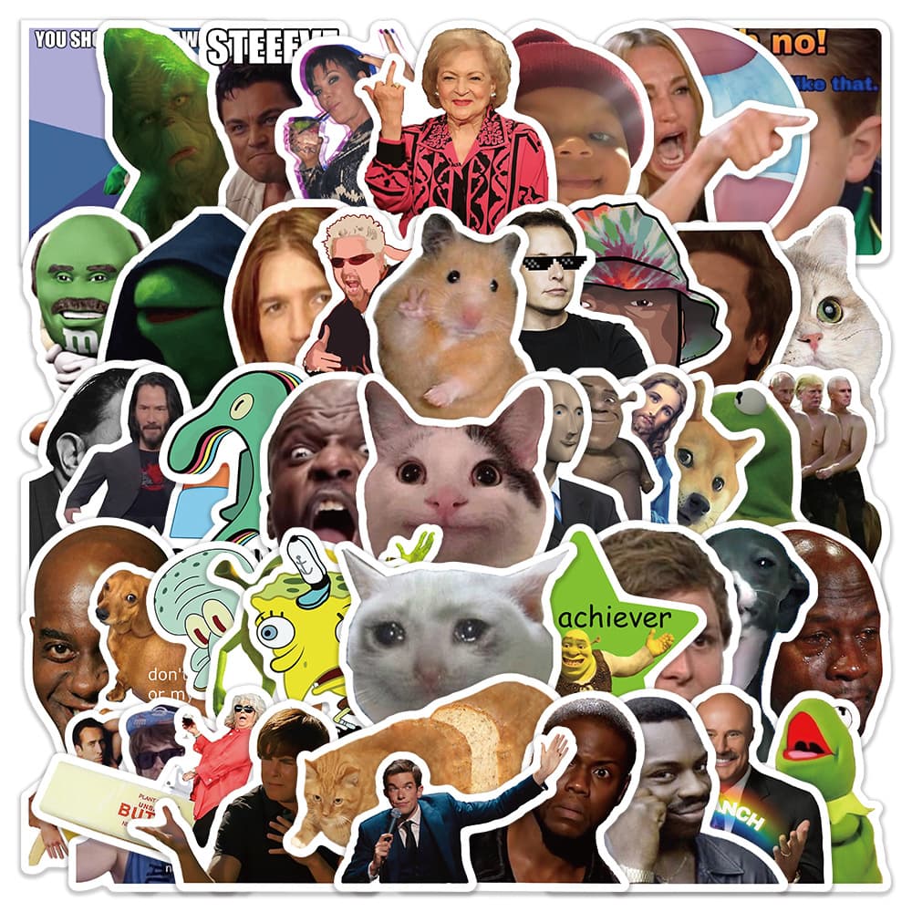 50 Funny and Interesting Internet Celebrity Face Meme Stickers for Phone, Computer, and Journal Decoration