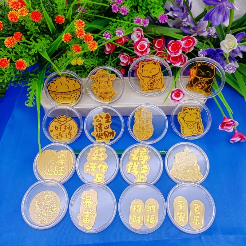 Shenzhen Shuibei Same Style Princess Please Get Rich Phone Sticker, Make Money First, Good Fortune Persists, Imitation Gold Phone Sticker