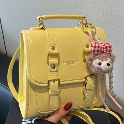 Retro Oil Wax Leather Satchel Backpack 2025 New Student Class Work Clothing Small Backpack Shoulder Bag Texture